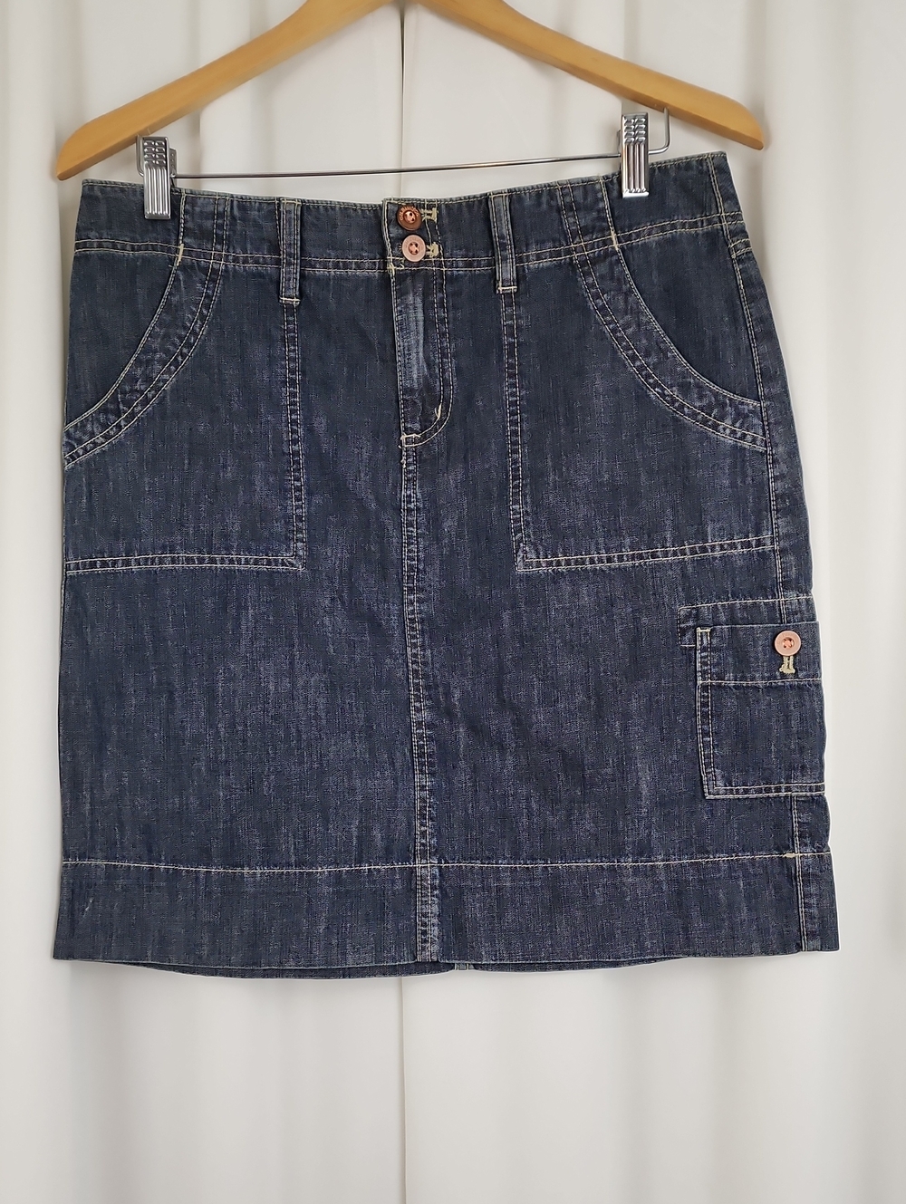 G H Bass Heritage Demin Skirt Dark Indigo Wash Size 8
